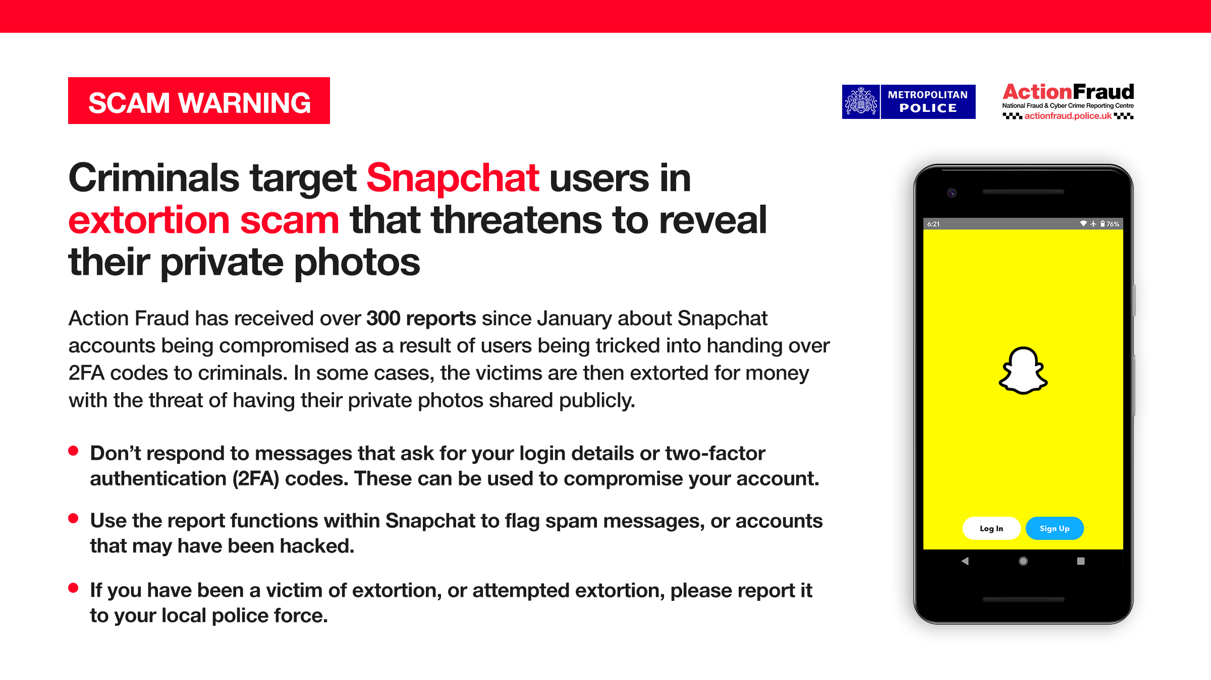 Scam Warning Snapchat Account Takeovers The Constance Bridgeman Centre